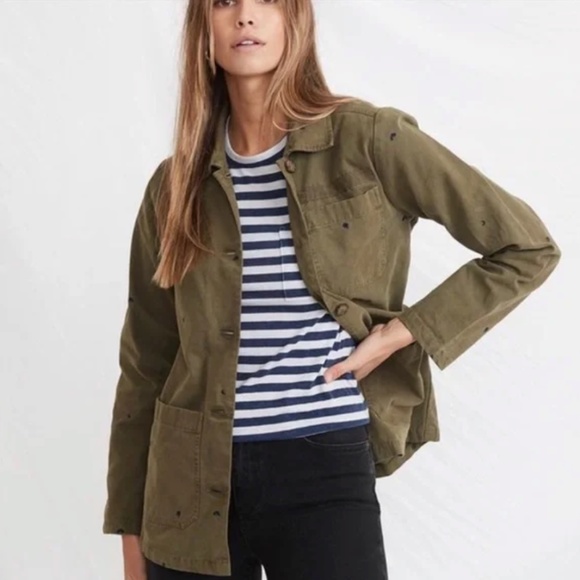 Marine Layer Jackets & Blazers - Marine Layer Gracey Chore Coat with Rainbow Embroidery Small